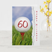 golfbal op t - shirt voor 60ste verjaardag kaart (Gele Bloem)
