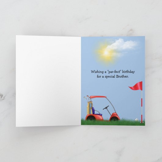 Golfbal op T-shirt voor broer Kaart (Binnen)