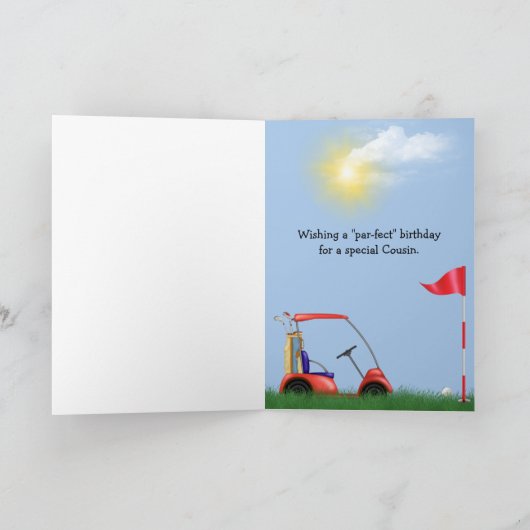 Golfbal op T-shirt voor neef Kaart (Binnen)