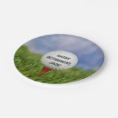 Golfbal op t-shirt voor partij papieren bordje (Gekanteld)