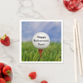 Golfbal op t-shirt voor pensionering servet (Insitu)