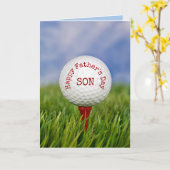 Golfbal op T-shirt voor Vaderdag Kaart (Gele Bloem)