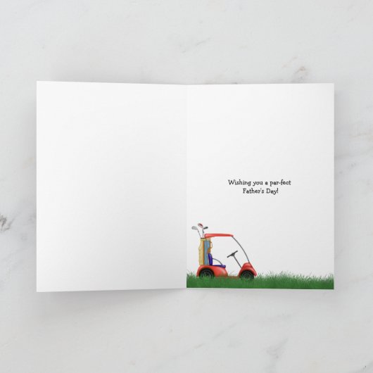 Golfbal op t-shirt voor Vaderdag Kaart (Binnen)