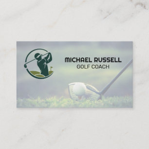Golfbal op Tee Golf Greens Visitekaartje