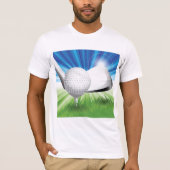 Golfbal op Tee met Driver Club T-shirt (Voorkant)