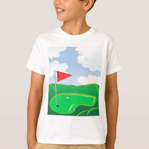 Golfbal op Tee met Driver Club T-shirt