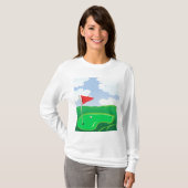 Golfbal op Tee met Driver Club T-shirt (Voorkant volledig)