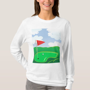 Golfbal op Tee met Driver Club T-shirt