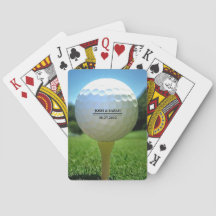 Golfbal op tee speelkaarten