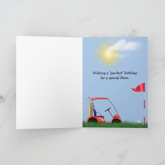 Golfbal op Tee voor Moeder Kaart (Binnen)