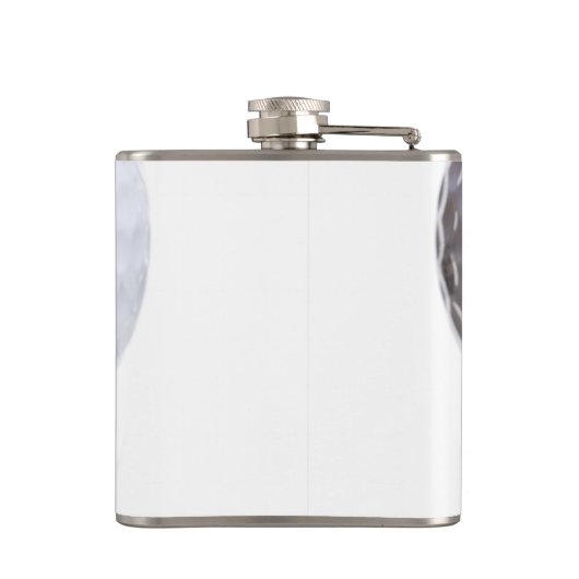 Golfbal op witte Sjabloon Achtergrond Textuur Heupfles (Achterkant)