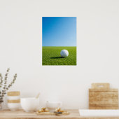 Golfbal op zonnige fairway scène poster (Keuken)