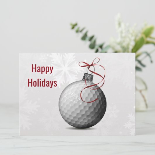 golfbal ornament Holiday Greeting Kaarten (Staand voorkant)
