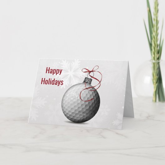 golfbal ornament Holiday Greetings Feestdagen Kaart (Voorkant)