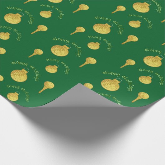 Golfbal Ornamenten Kerst Wrapping Papier (Hoek)