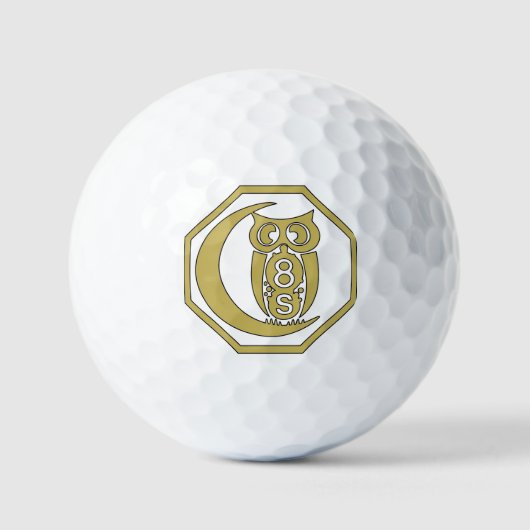 Golfbal Oude Gouden Kuif Golfballen (Voorkant)