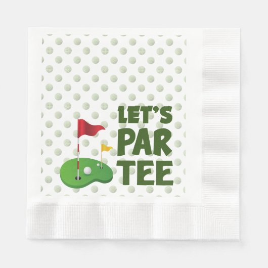 Golfbal over Let's Par T-shirt Servet (Voorkant)