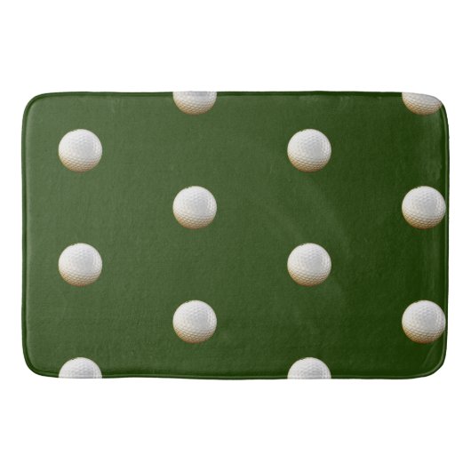 Golfbal overal op groen voor golfer badmat (Voorkant)