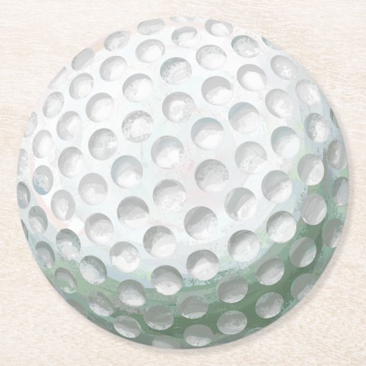 golfbal ronde kartonnen onderzetter (Voorkant)