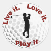 golfbal ronde sticker (Voorkant)
