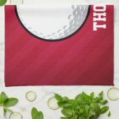 Golfbal; rood, wit en blauw theedoek (Gevouwen)