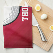 Golfbal; rood, wit en blauw theedoek (Quarter Fold)
