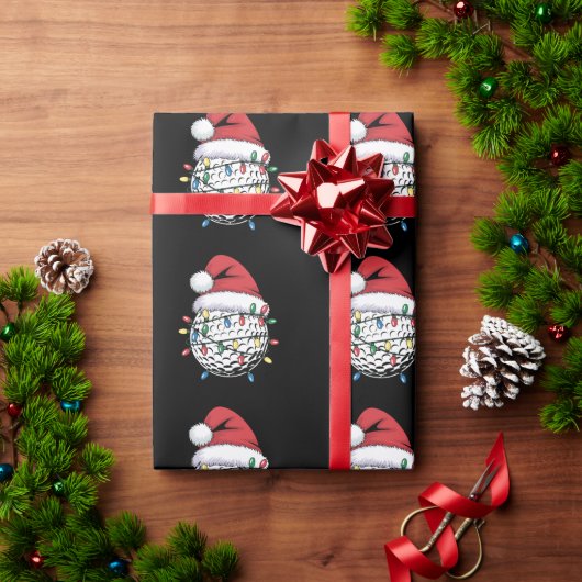 Golfbal Santa Hat Kerst Golfen Xmas Lights Cadeaupapier (Feestdagen Geschenken)