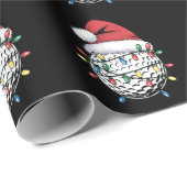 Golfbal Santa Hat Kerst Golfen Xmas Lights Cadeaupapier (Rol Hoek)