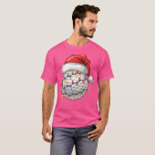 Golfbal Santa Hat Kerstboom Lights Golfen T-shirt (Voorkant volledig)