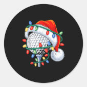 Golfbal Santa Hat Xmas Funny Christmas Boys Mannen Ronde Sticker (Voorkant)