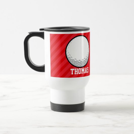 Golfbal; Scarlet Red Stripes Reisbeker (Links)