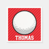 Golfbal; Scarlet Red Stripes Servetten (Voorkant)