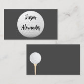 golfbal schone minimalistische grijs en wit gebrui visitekaartje (Voorkant / Achterkant)