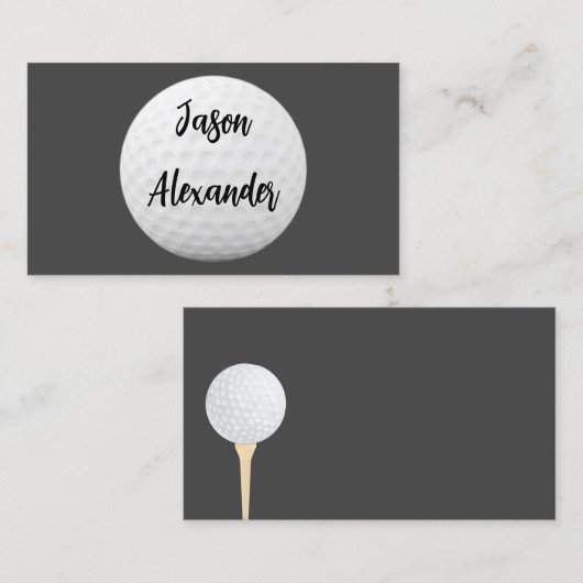 golfbal schone minimalistische grijs en wit gebrui visitekaartje (Voorkant / Achterkant)