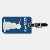 Golfbal Sneeuwman Bagagelabel (Voorkant horizontaal)