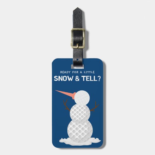 Golfbal Sneeuwman Bagagelabel (Voorkant verticaal)