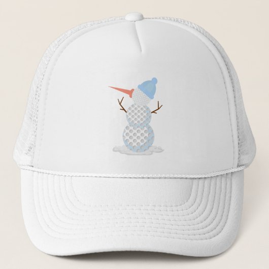 Golfbal Sneeuwman Trucker Pet (Voorkant)