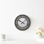 Golfbal Sport Golf Quote Modern Bruin Brons Ronde Klok (Huis)