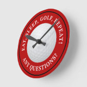 Golfbal Sport Golf Quote Modern Grappig Rood Ronde Klok (Hoek)