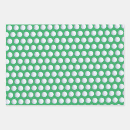 Golfbal Sportpatroon Groen Wit & Geel Inpakpapier Vel