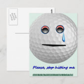 Golfbal - Stop alsjeblieft met me te slaan. Briefkaart (Voorkant / Achterkant)