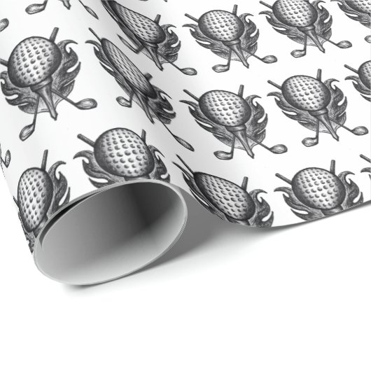 Golfbal T-shirt Clubs Print Golfer Sport Atletiek Cadeaupapier (Rol Hoek)