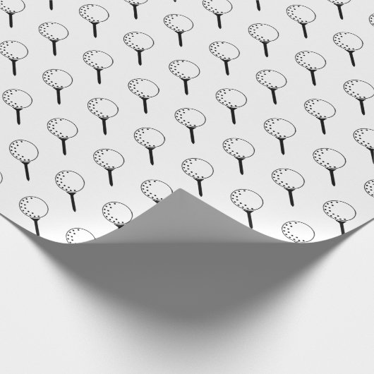 Golfbal T-shirt Sport Classic Zwart Wit Sport Cadeaupapier (Hoek)