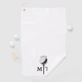 Golfbal Tee Gepersonaliseerde Initiaal Monogram Ja Golfhanddoek (Insitu)