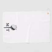 Golfbal Tee Gepersonaliseerde Initiaal Monogram Ja Golfhanddoek (Horizontaal)