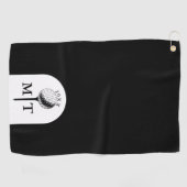 Golfbal Tee Gepersonaliseerde Initiaal Monogram Ja Golfhanddoek (Horizontaal)