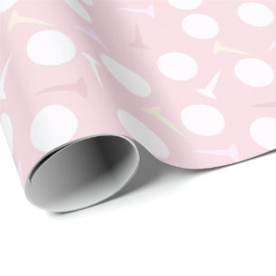 Golfbal & Tee Patroon Licht Roze Cadeaupapier