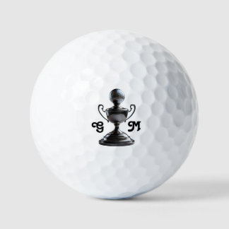 Golfbal Trofee met Typografie Initialen Monogram Golfballen