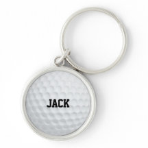Golfbal Uitzicht Gepersonaliseerde Sleutelhanger