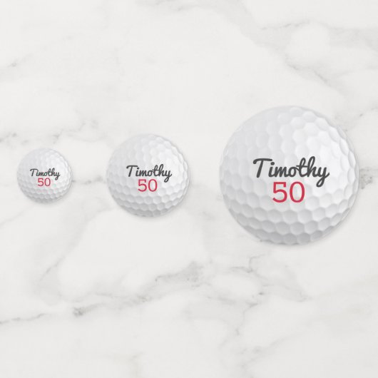 Golfbal Verjaardagsfeest 50e of ander jaar Foto Confetti (Achterkanten)